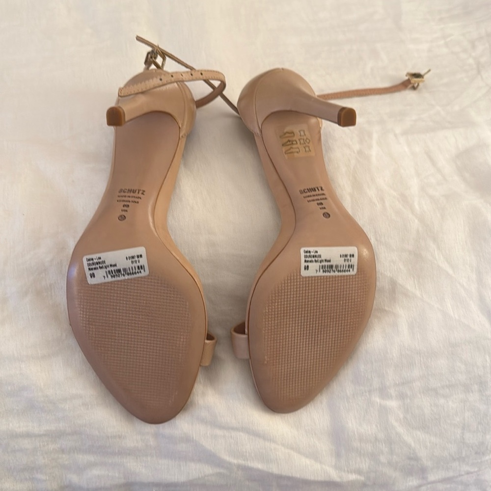 NEVER WORN SCHUTZ Tan Stiletto Heels with Ankle Strap - Picture 2 of 2